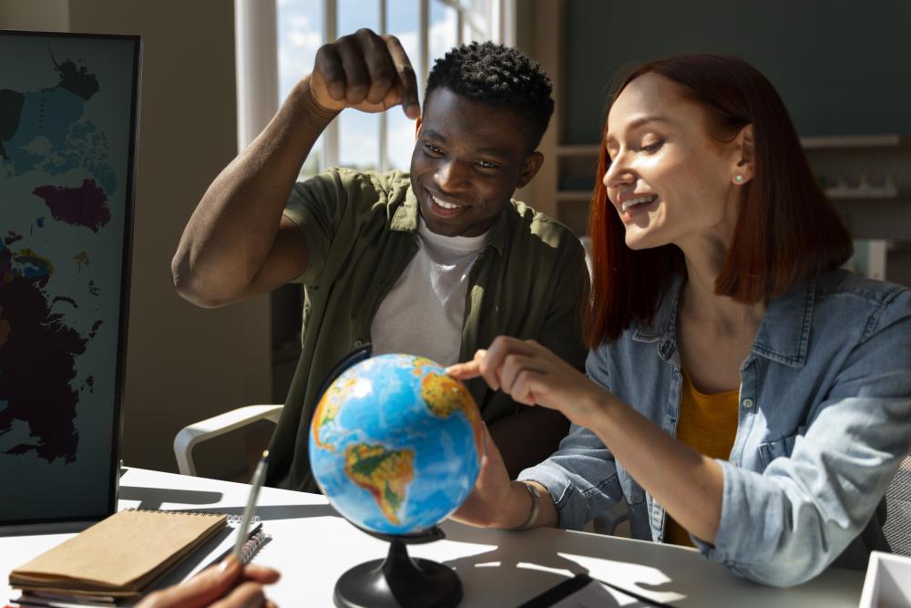 Group exploring world